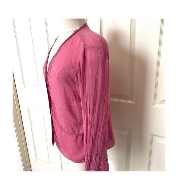 Johnny Was Collection pink rayon embroidered blouse - Picture 5 of 12